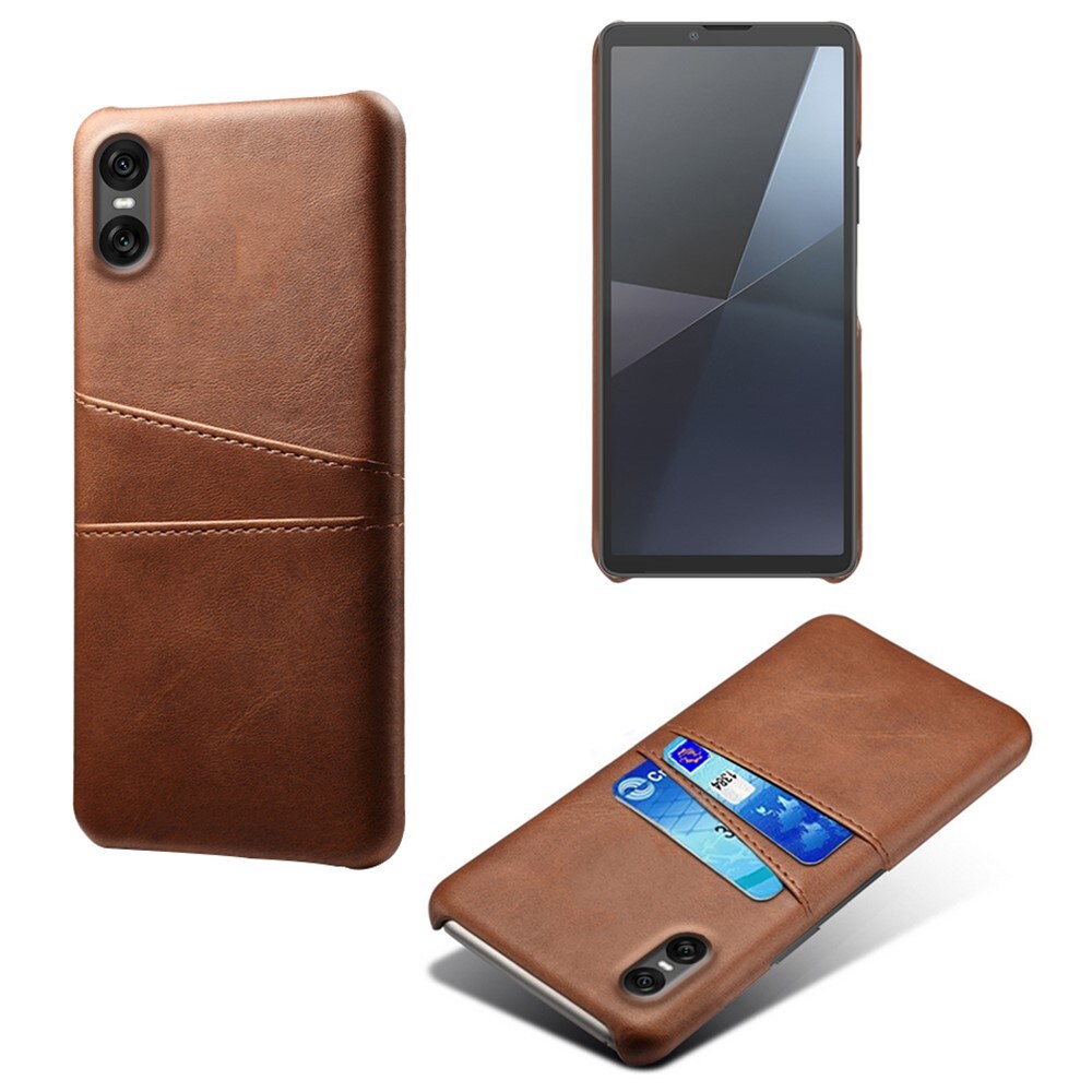 Sony Xperia 10 VII Smart cover med 2 kortholdere, Brun