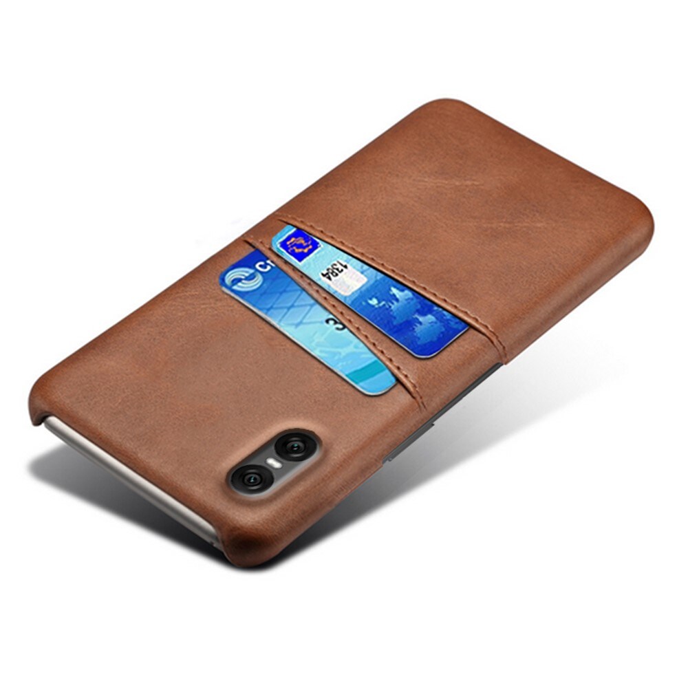 Sony Xperia 10 VII Smart cover med 2 kortholdere, Brun