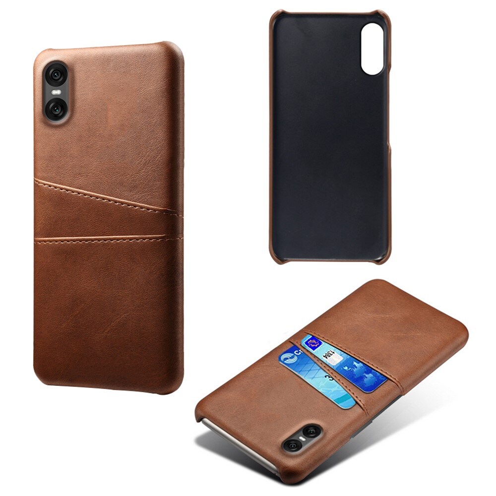 Sony Xperia 10 VII Smart cover med 2 kortholdere, Brun