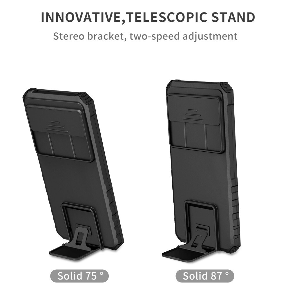 Google Pixel 9 Pro XL Cover med Kickstand & Kamerabeskyttelse, Sort