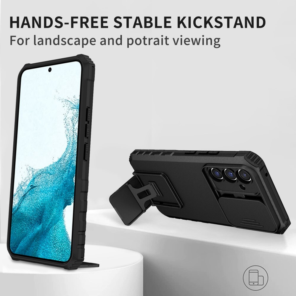 Samsung Galaxy A56 Cover med Kickstand & Kamerabeskyttelse, Sort
