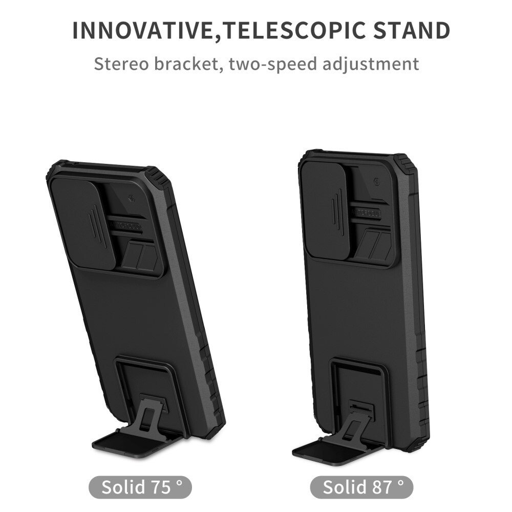 Samsung Galaxy A56 Cover med Kickstand & Kamerabeskyttelse, Sort