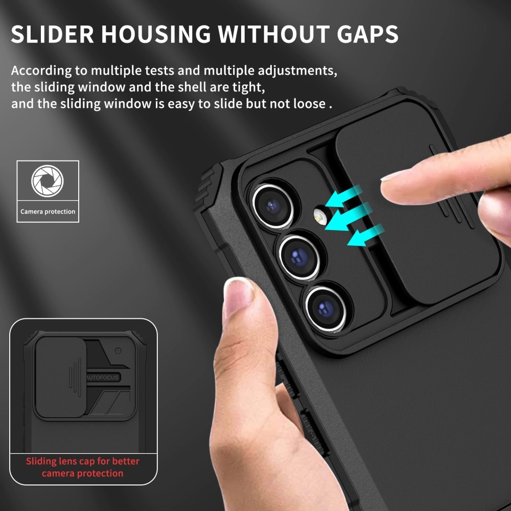 Samsung Galaxy A56 Cover med Kickstand & Kamerabeskyttelse, Sort