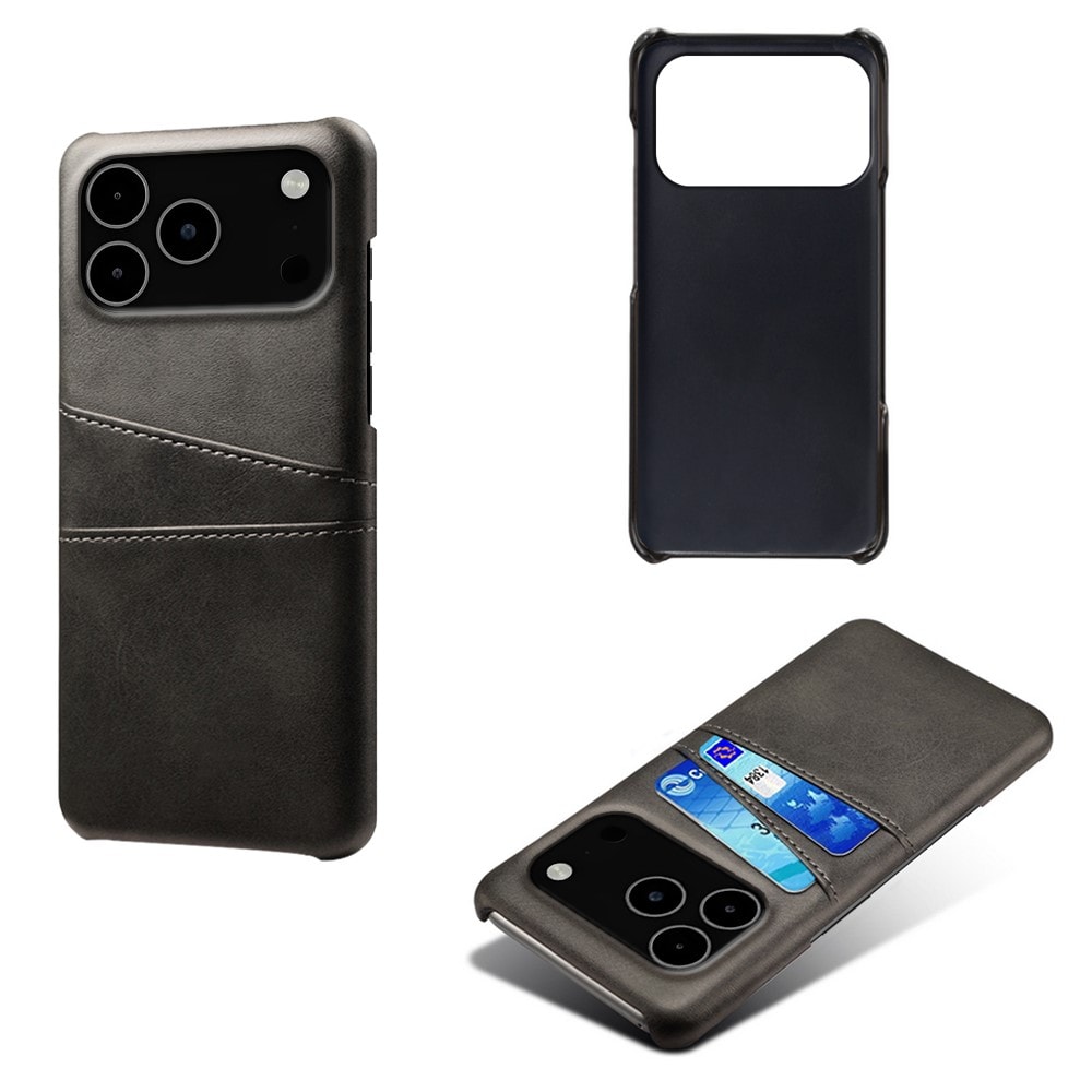 iPhone 17 Pro Max Smart cover med 2 kortholdere, Sort