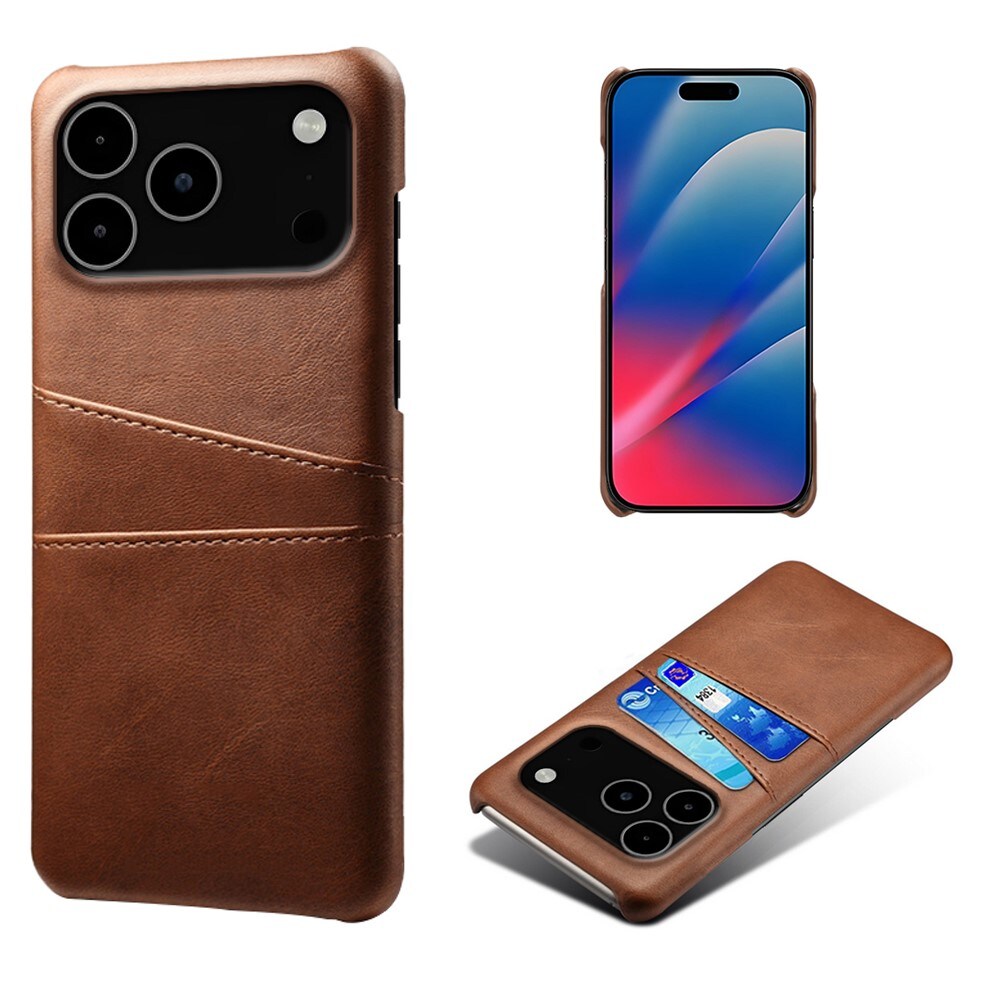 iPhone 17 Pro Max Smart cover med 2 kortholdere, Brun