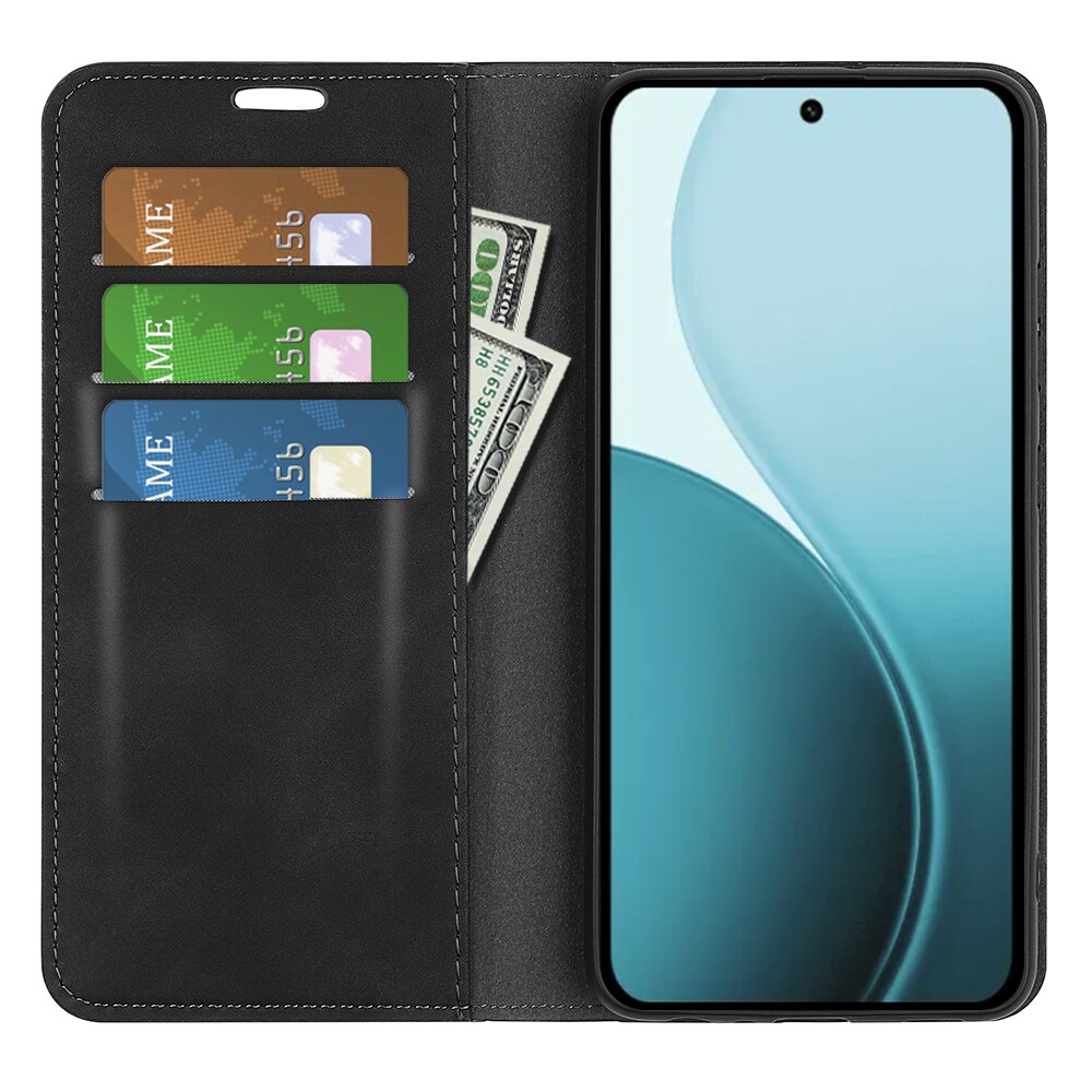 Oppo Reno 14 Slankt etui med kortholder, Sort