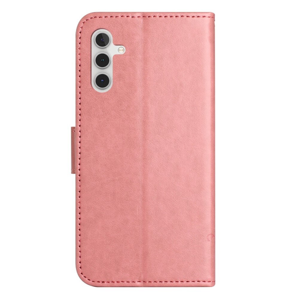 Samsung Galaxy A14 Mobiletui med sommerfugle, Lyserød
