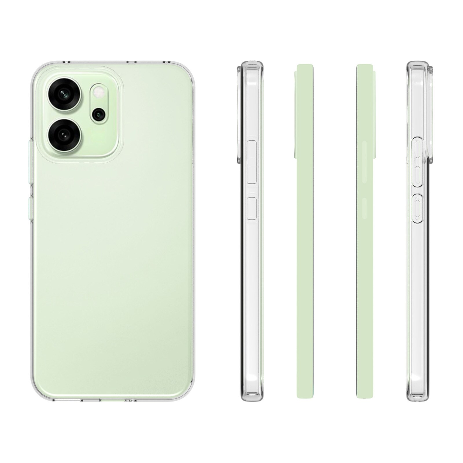 Oppo Reno 14 Tyndt TPU-cover, Gennemsigtig