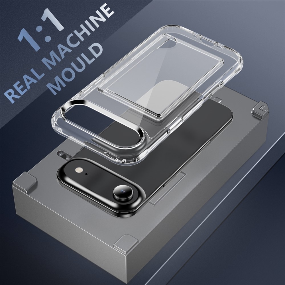 iPhone 17 Air Hybridcover med indbygget kortholder, Gennemsigtig