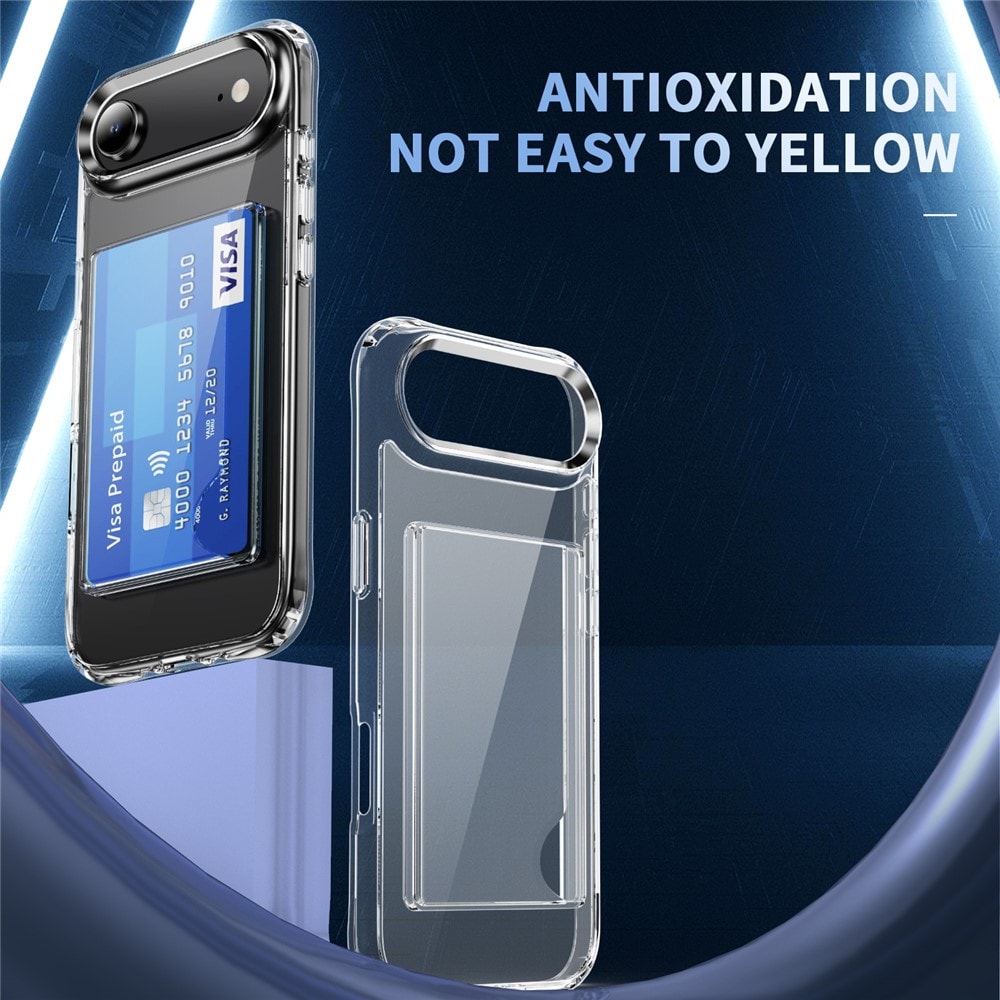 iPhone 17 Air Hybridcover med indbygget kortholder, Gennemsigtig