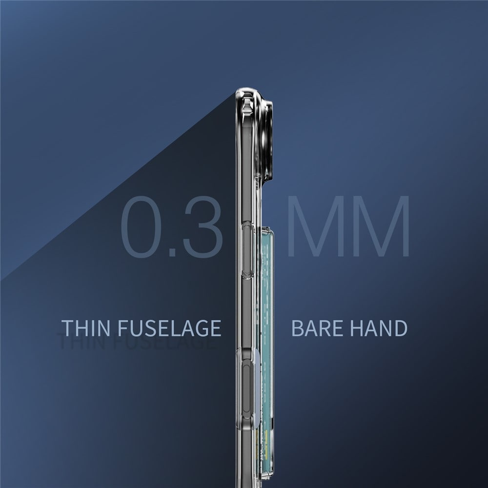 iPhone 17 Air Hybridcover med indbygget kortholder, Gennemsigtig