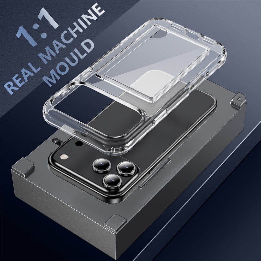 iPhone 17 Pro Hybridcover med indbygget kortholder, Gennemsigtig