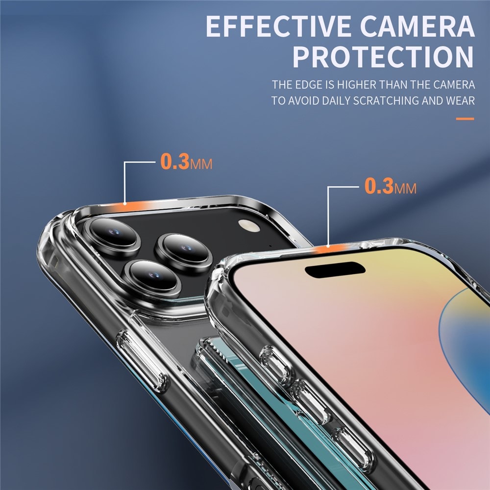 iPhone 17 Pro Hybridcover med indbygget kortholder, Gennemsigtig