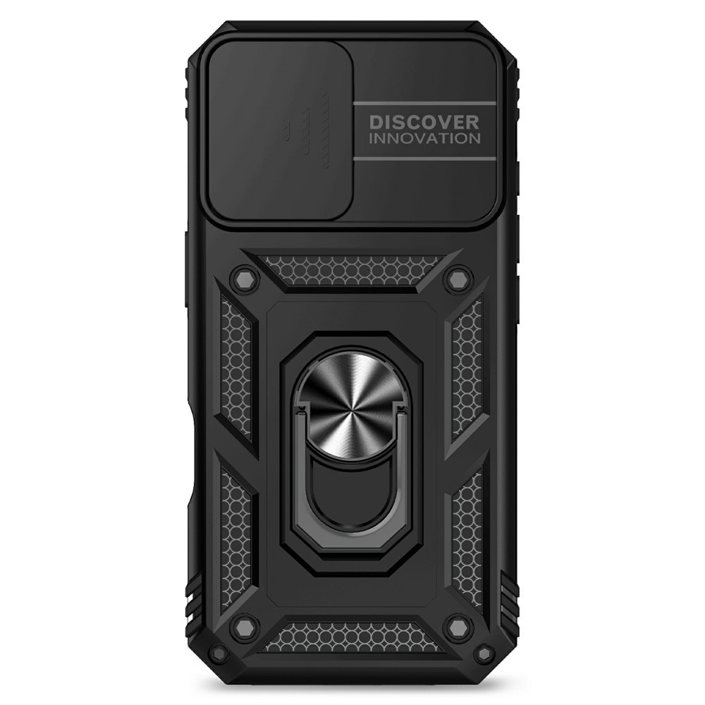 iPhone 17 Cover med kamerabeskyttelse & fingerring, Sort
