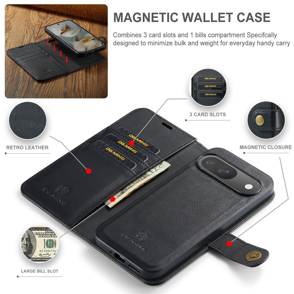 Google Pixel 10 Pungetui med aftageligt cover, Black