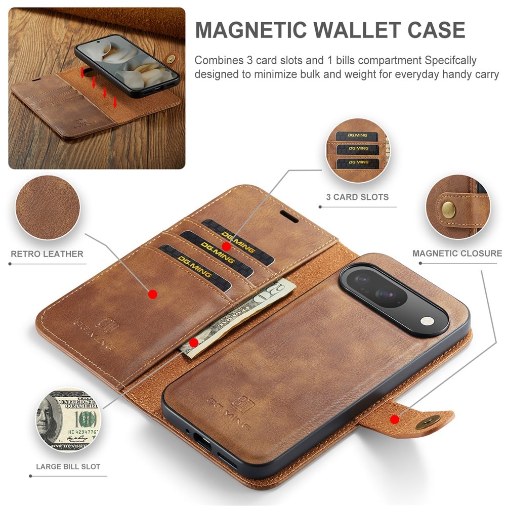 Google Pixel 10 Pungetui med aftageligt cover, Cognac