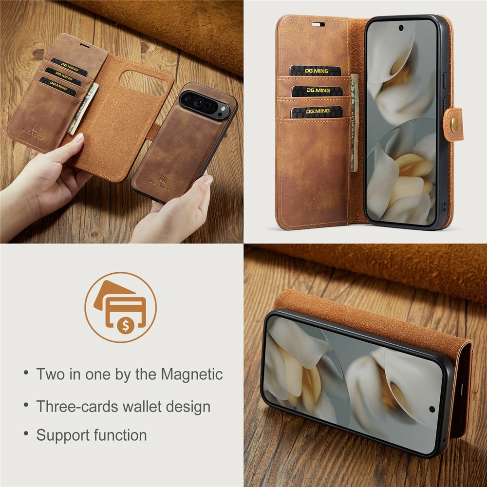 Google Pixel 10 Pro XL Pungetui med aftageligt cover, Cognac
