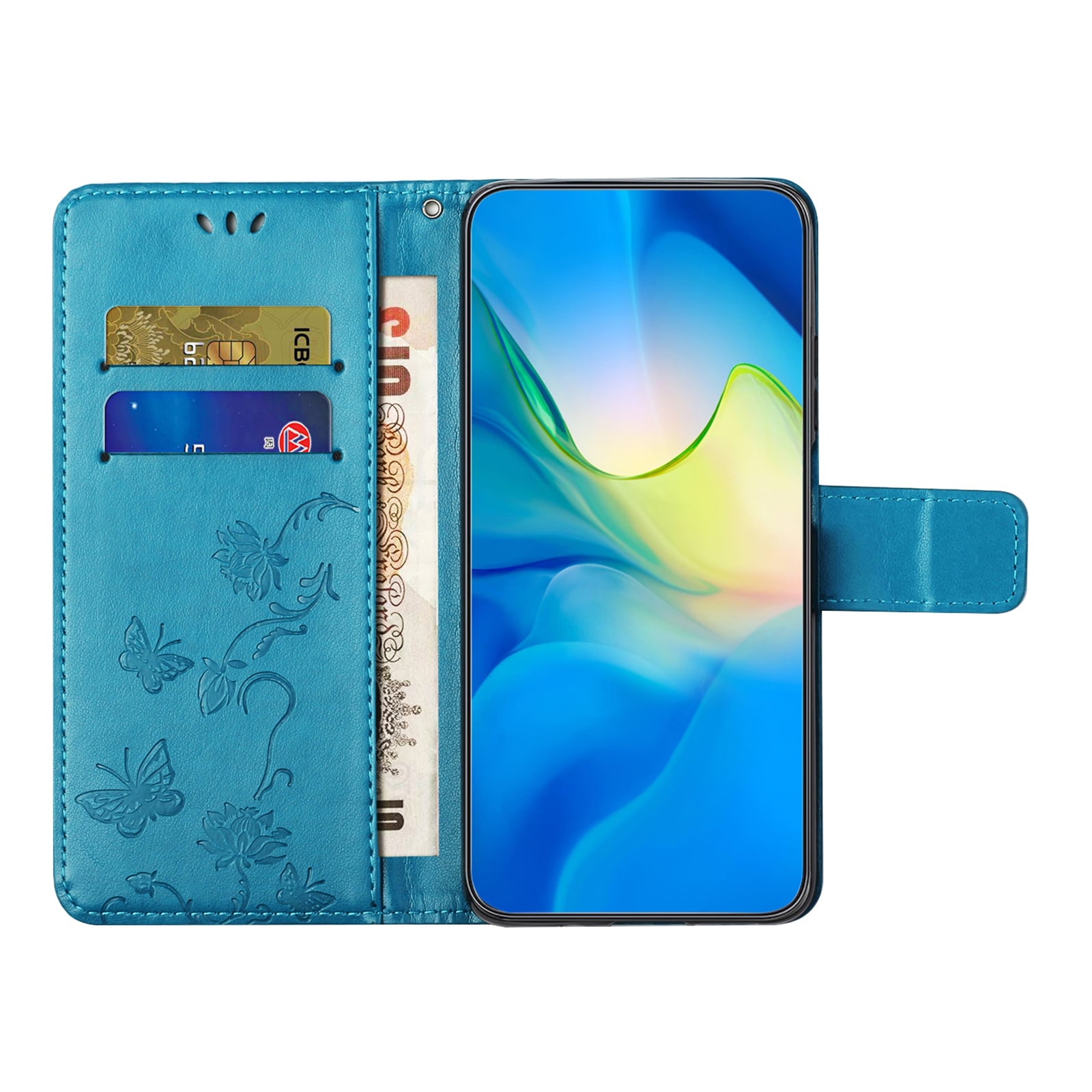 Samsung Galaxy S25 FE Mobiletui med sommerfugle, Blå