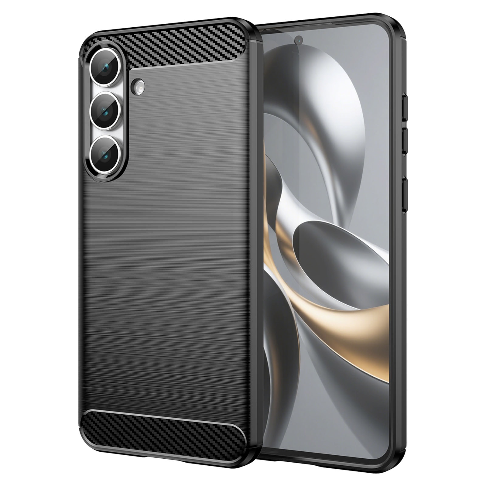 Samsung Galaxy S25 FE TPU-cover Brushed, Sort