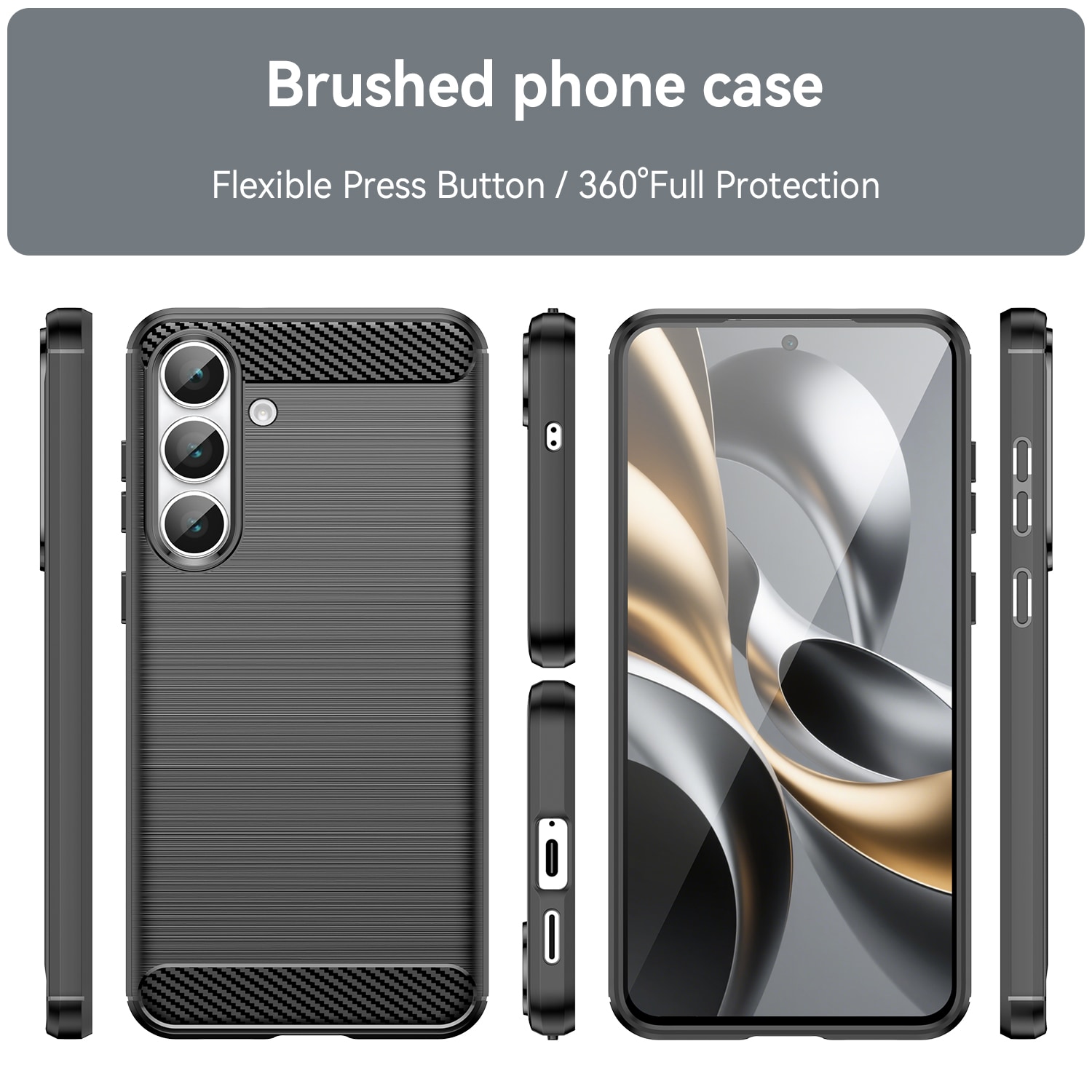 Samsung Galaxy S25 FE TPU-cover Brushed, Sort