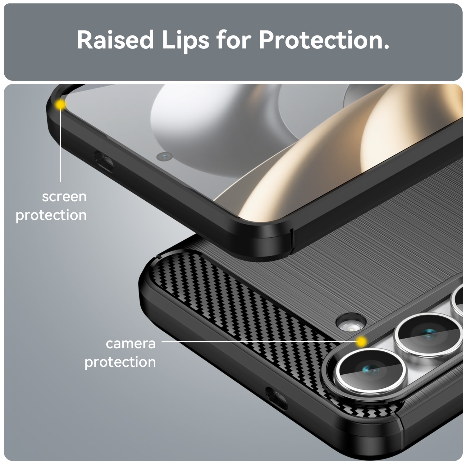 Samsung Galaxy S25 FE TPU-cover Brushed, Sort