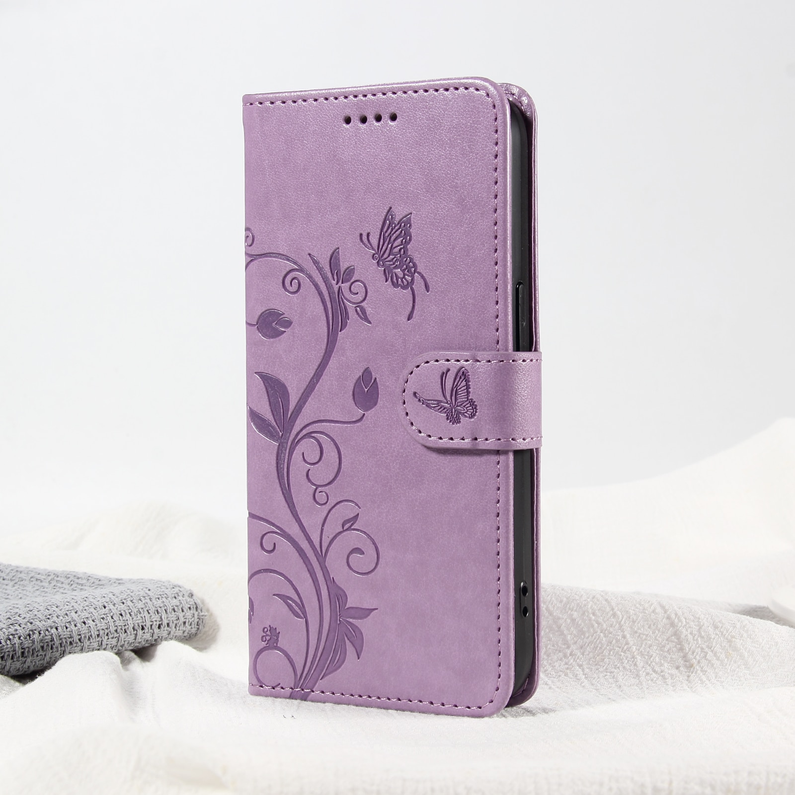Oppo Reno 14 Mobiletui med sommerfugle, Lilla