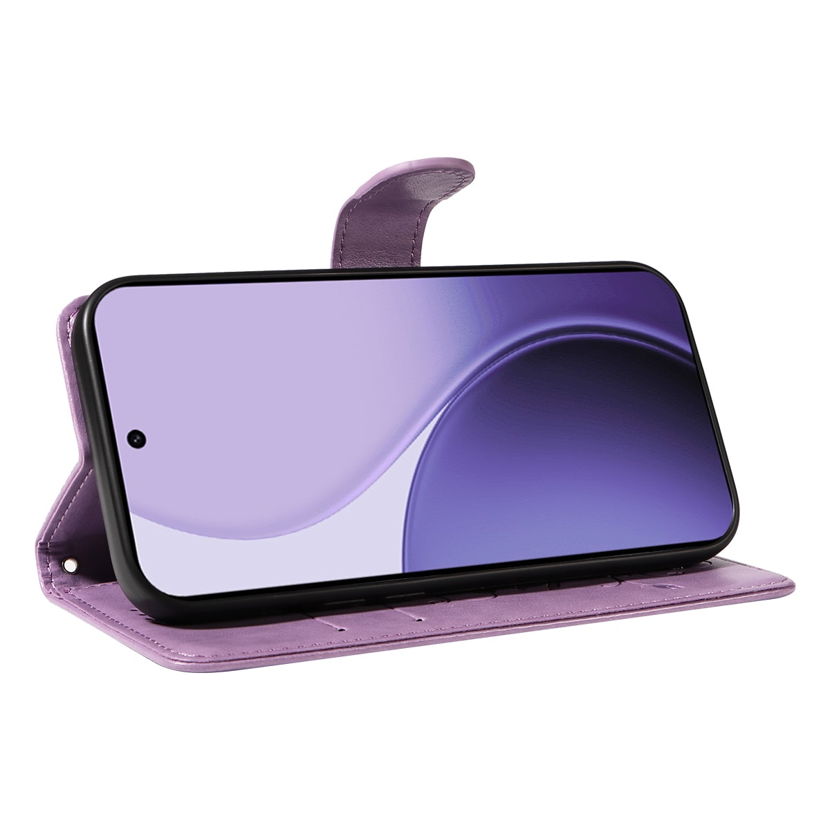 Oppo Reno 14 Mobiletui med sommerfugle, Lilla