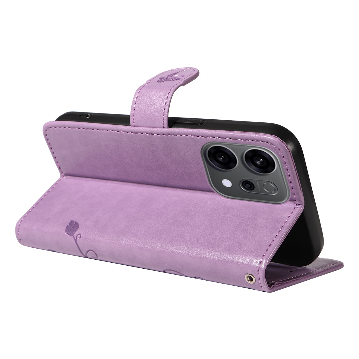 Oppo Reno 14 Mobiletui med sommerfugle, Lilla