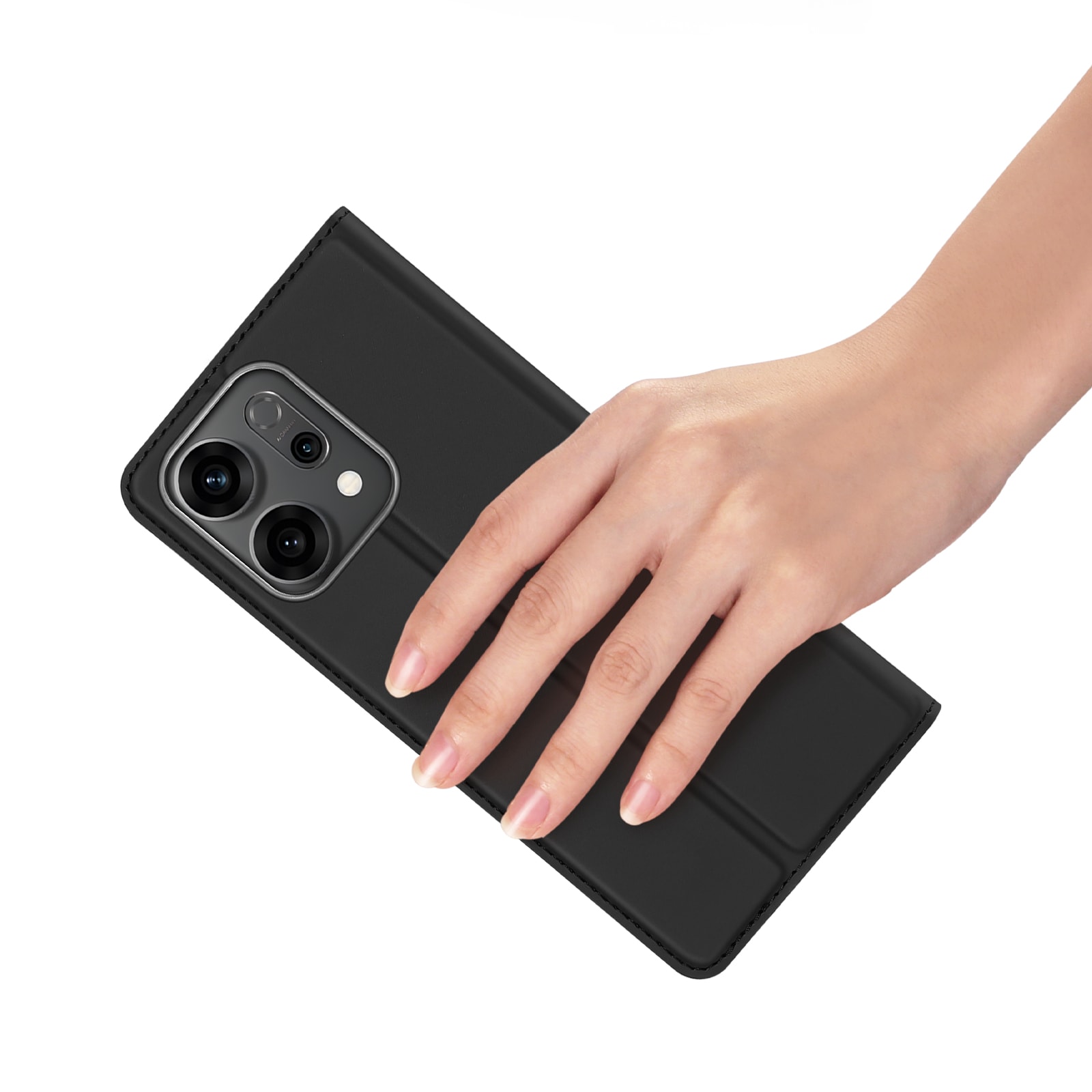 Oppo Reno 14 Slankt mobiletui, Sort