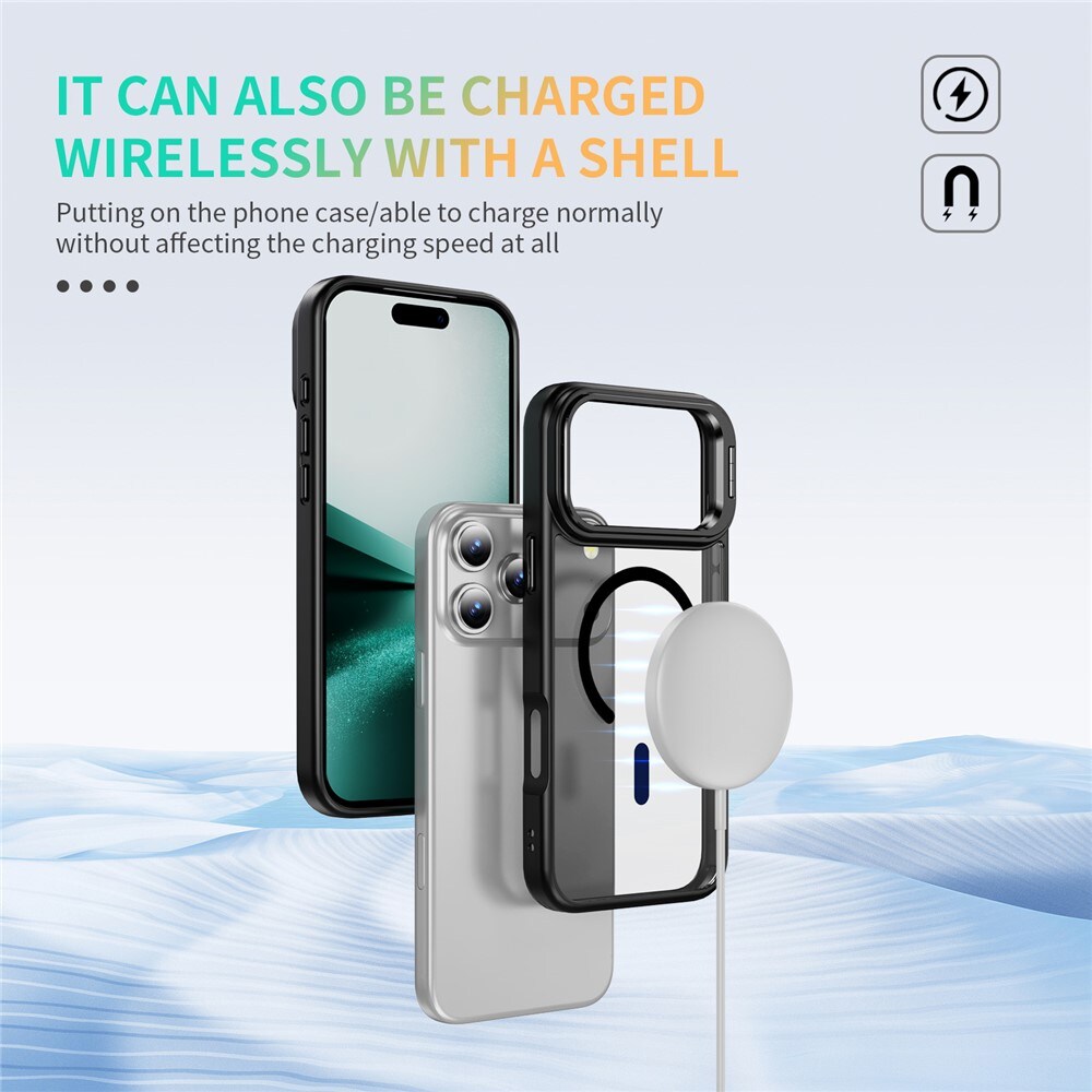 iPhone 17 Pro Max Hybridcover med MagSafe og kickstand, Sort