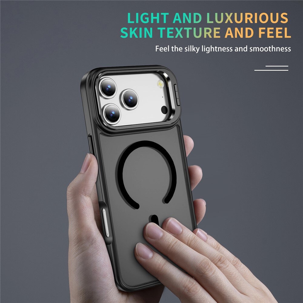 iPhone 17 Pro Max Hybridcover med MagSafe og kickstand, Sort