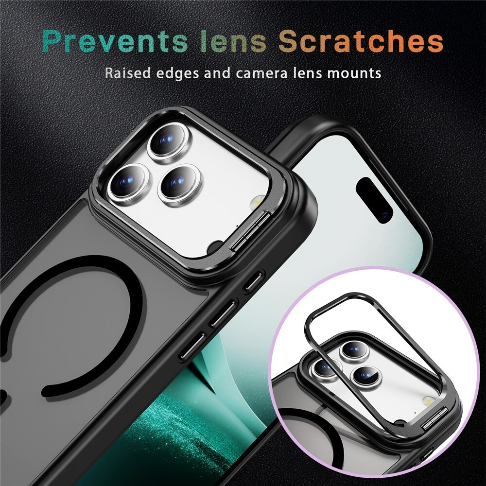 iPhone 17 Pro Max Hybridcover med MagSafe og kickstand, Sort