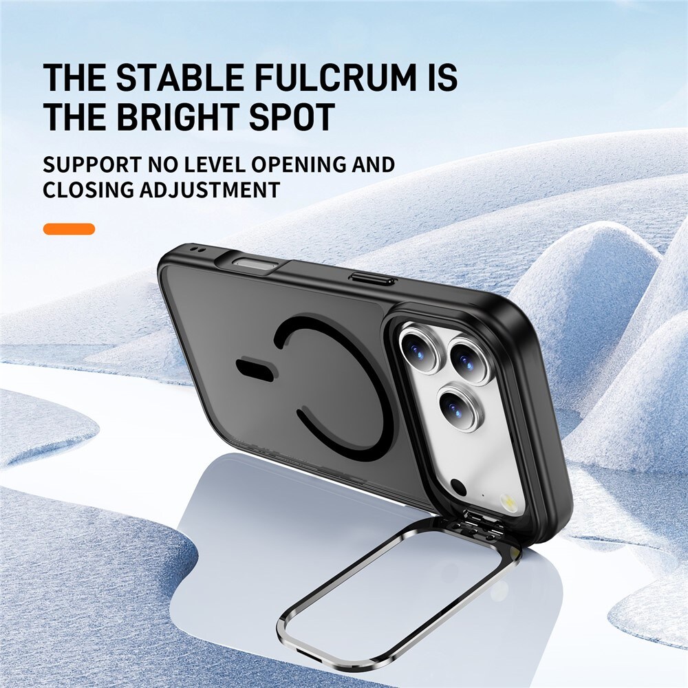 iPhone 17 Pro Max Hybridcover med MagSafe og kickstand, Sort