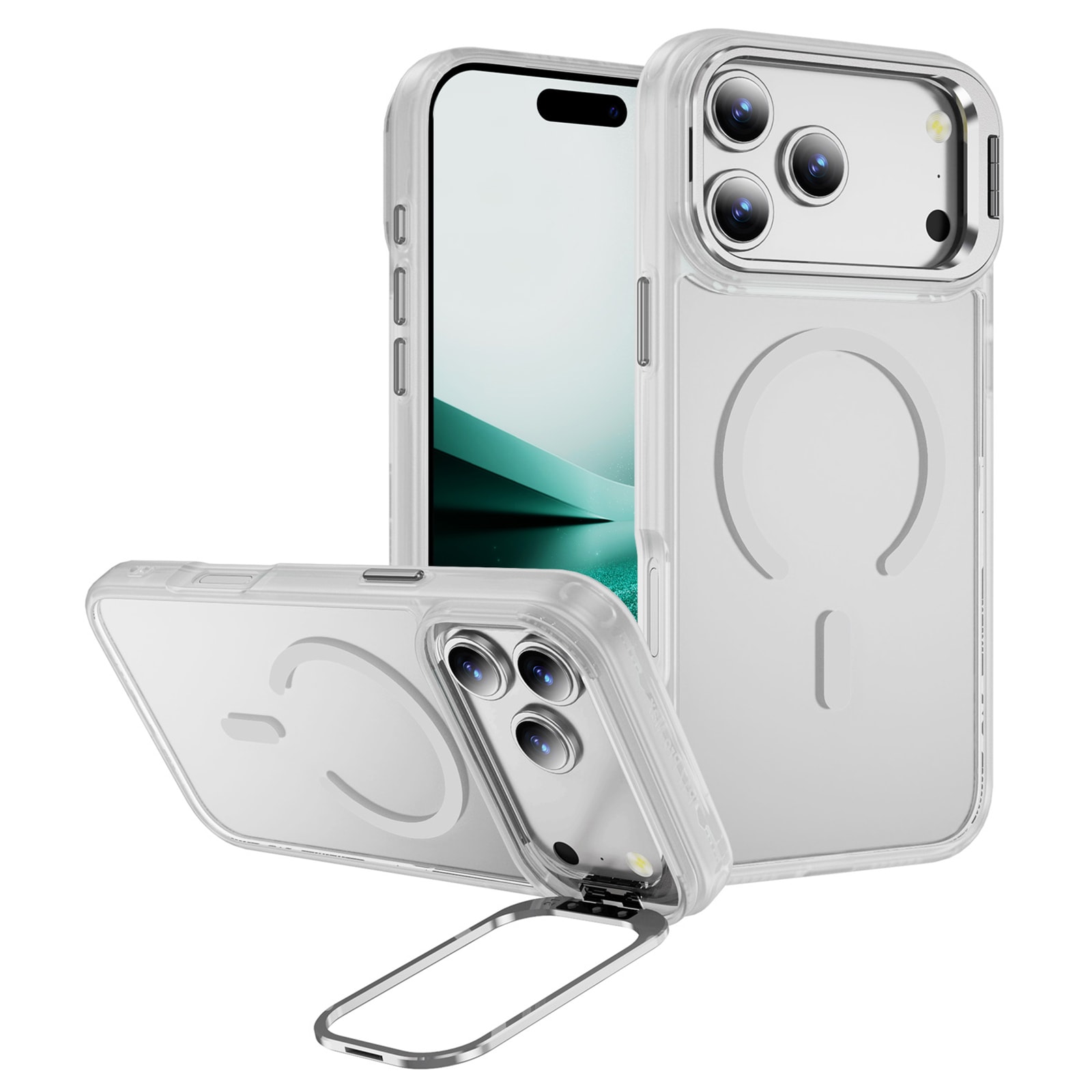 iPhone 17 Pro Max Hybridcover med MagSafe og kickstand, Gennemsigtig