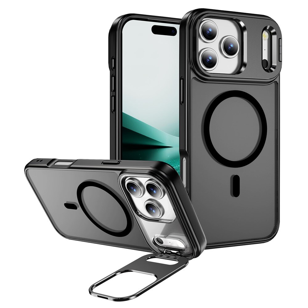 iPhone 17 Pro Hybridcover med MagSafe og kickstand, Sort