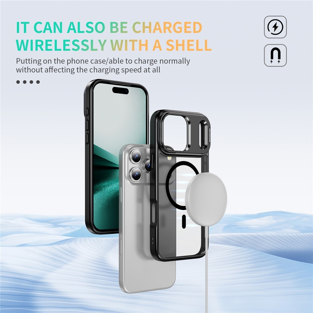 iPhone 17 Pro Hybridcover med MagSafe og kickstand, Sort