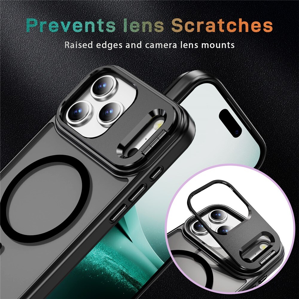 iPhone 17 Pro Hybridcover med MagSafe og kickstand, Sort