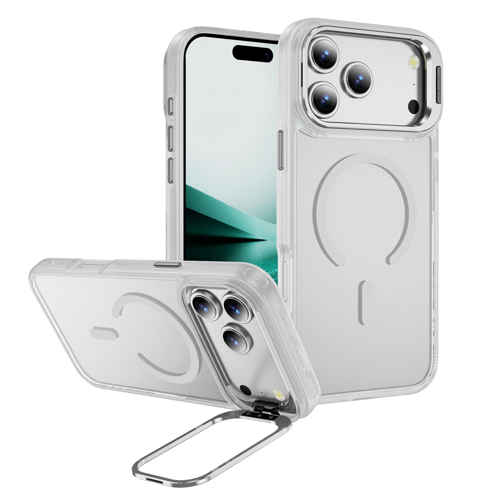 iPhone 17 Pro Hybridcover med MagSafe og kickstand, Gennemsigtig