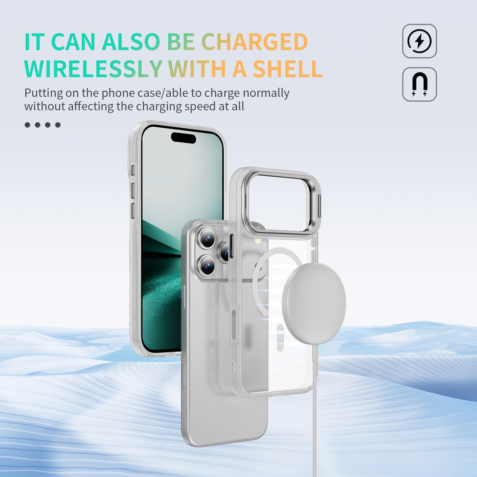 iPhone 17 Pro Hybridcover med MagSafe og kickstand, Gennemsigtig
