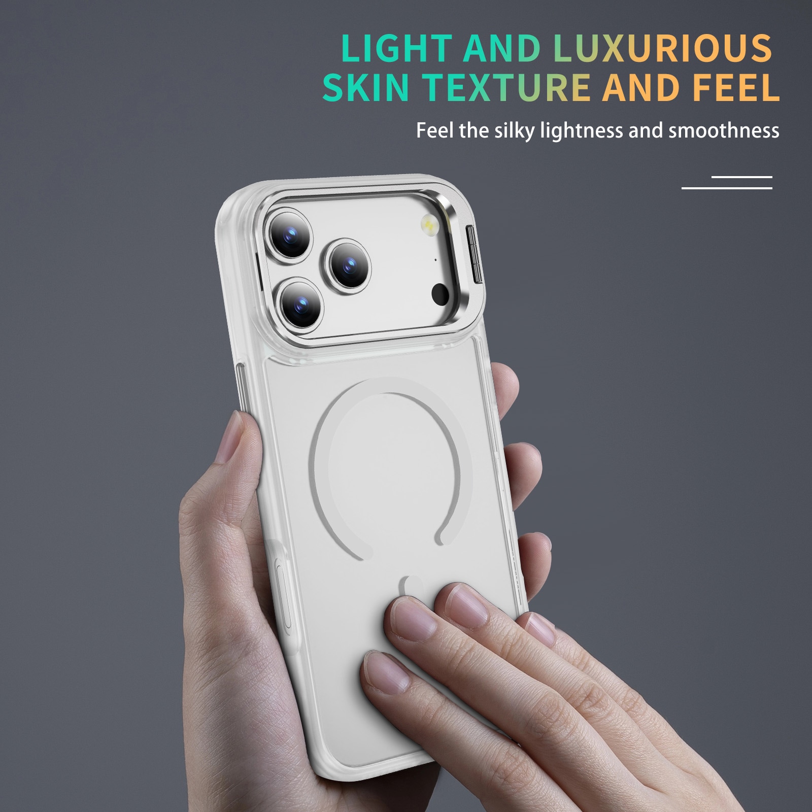 iPhone 17 Pro Hybridcover med MagSafe og kickstand, Gennemsigtig