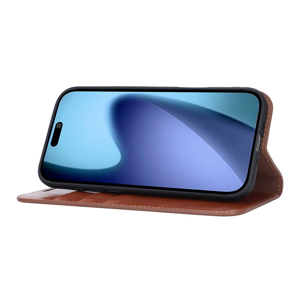 iPhone 17 Air Smidigt mobiletui i ægte læder, Sort