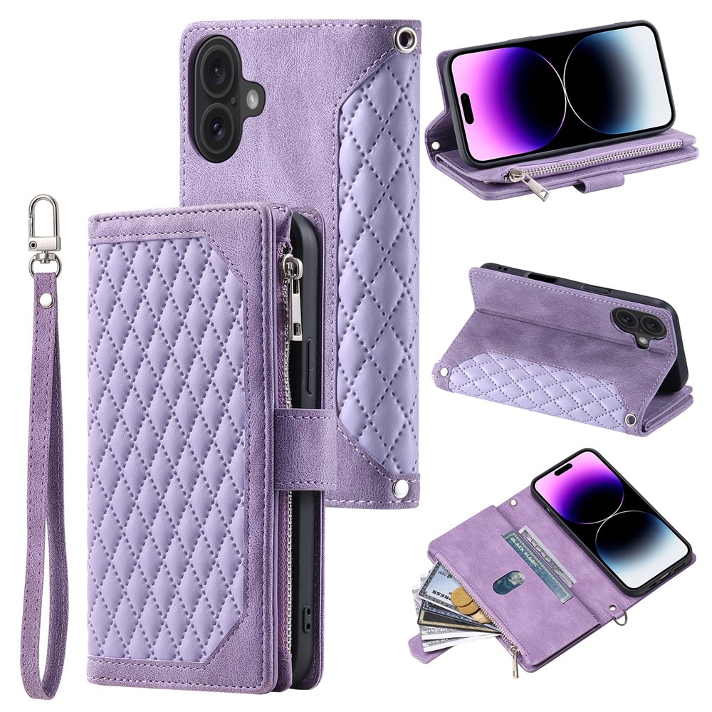 iPhone 17 Quiltet pungtaske, Lilla