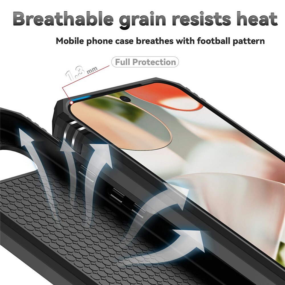 Google Pixel 9a Cover med kamerabeskyttelse & fingerring, Sort