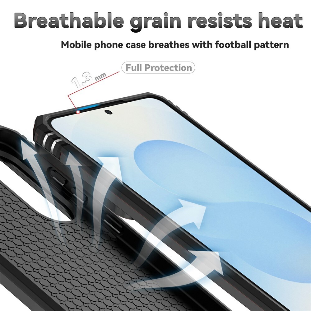 Samsung Galaxy S25 Edge Cover med kamerabeskyttelse & fingerring, Sort