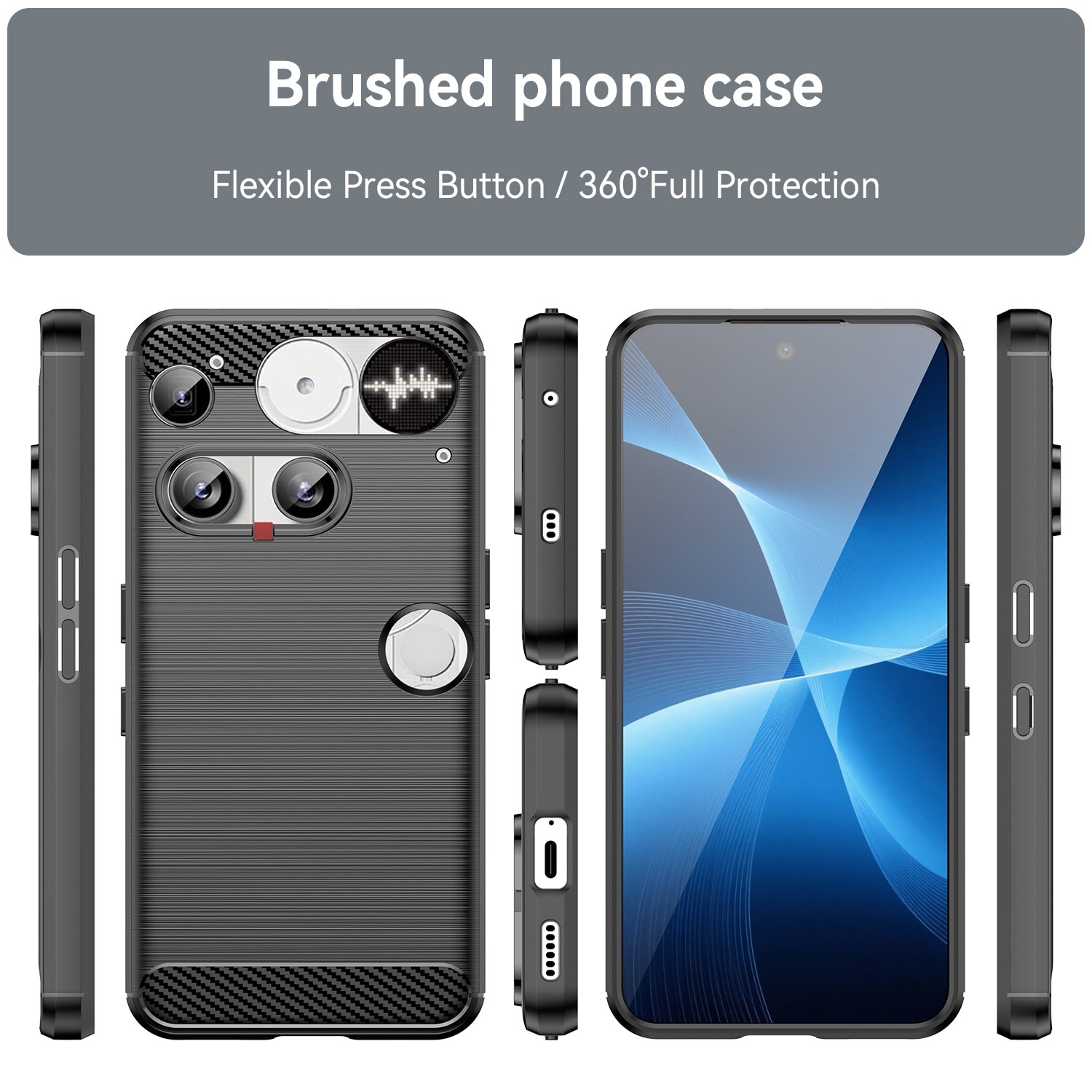Nothing Phone 3 TPU-cover Brushed, Sort