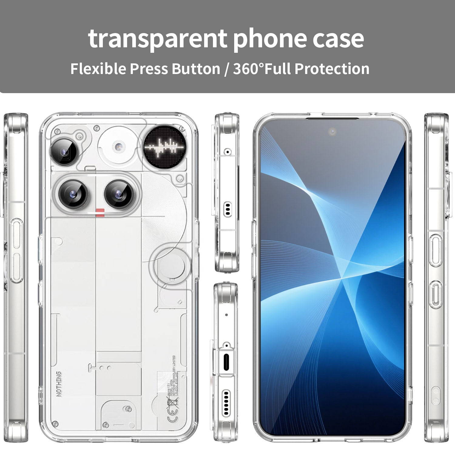 Nothing Phone 3 Crystal Hybrid-cover, Gennemsigtig