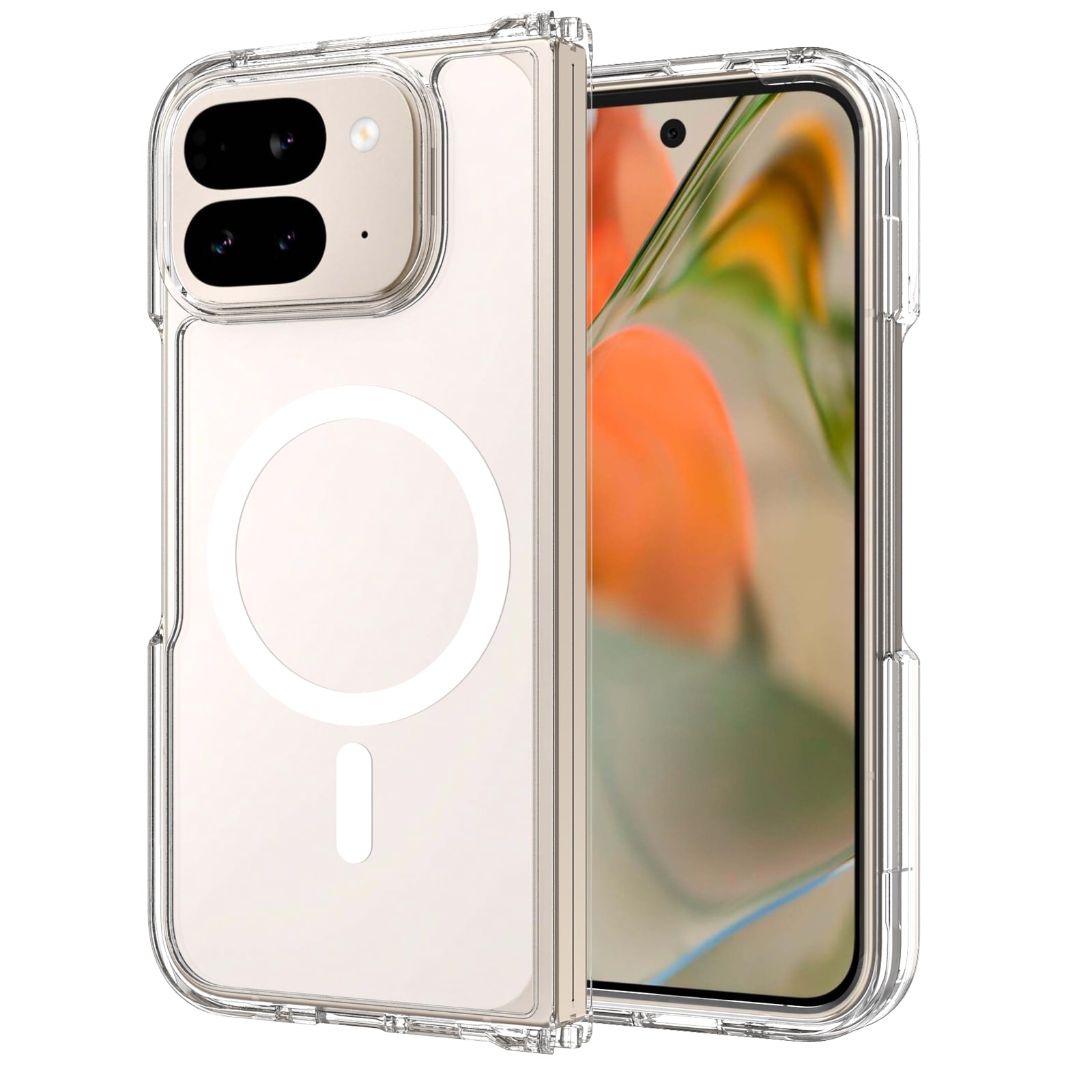 Google Pixel 10 Pro Fold MagSafe Hybrid-cover, Gennemsigtig