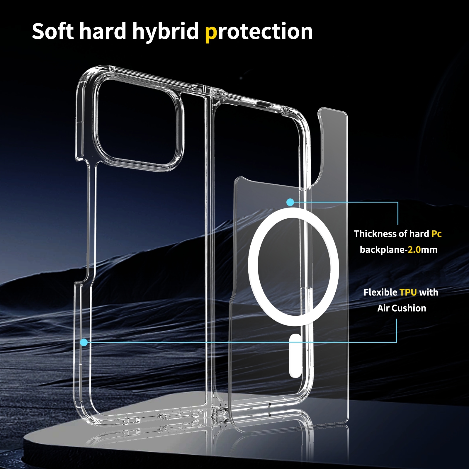 Google Pixel 10 Pro Fold MagSafe Hybrid-cover, Gennemsigtig