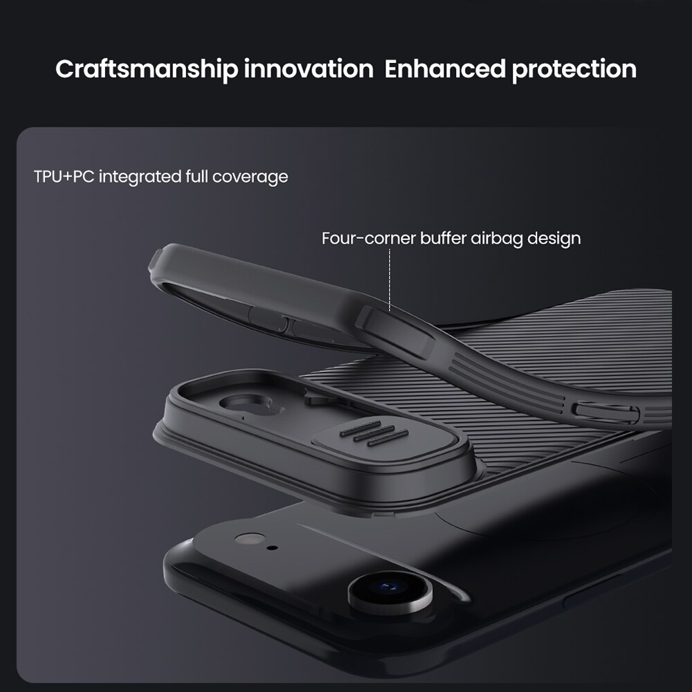 iPhone 17 Air Cover med kamerabeskyttelse - CamShield, Sort