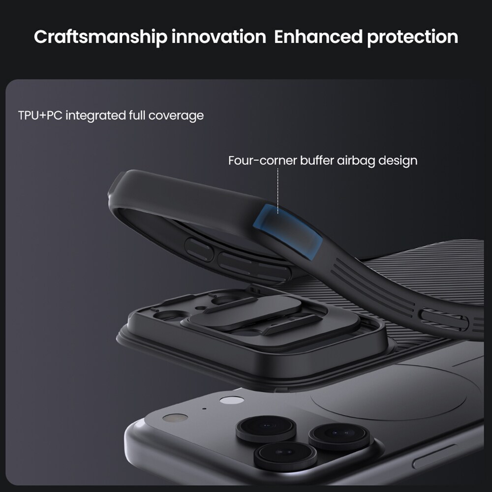 iPhone 17 Pro Cover med kamerabeskyttelse - CamShield, Grå